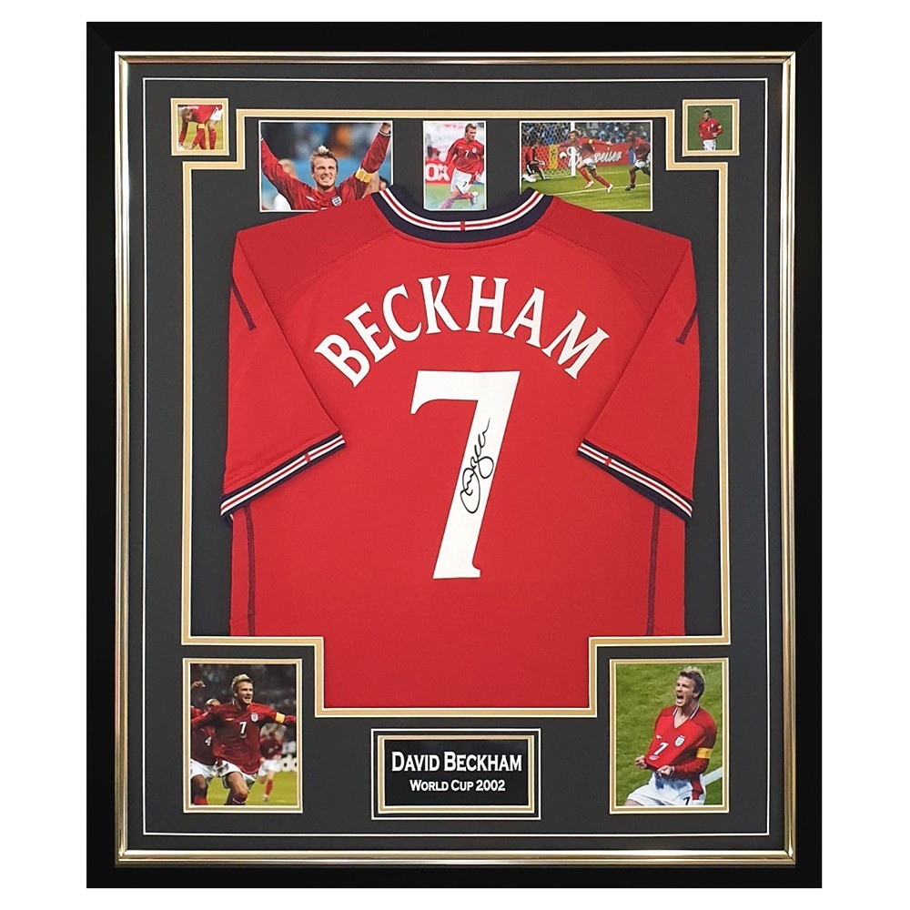 Signed David Beckham Shirt - Framed England World Cup 2002