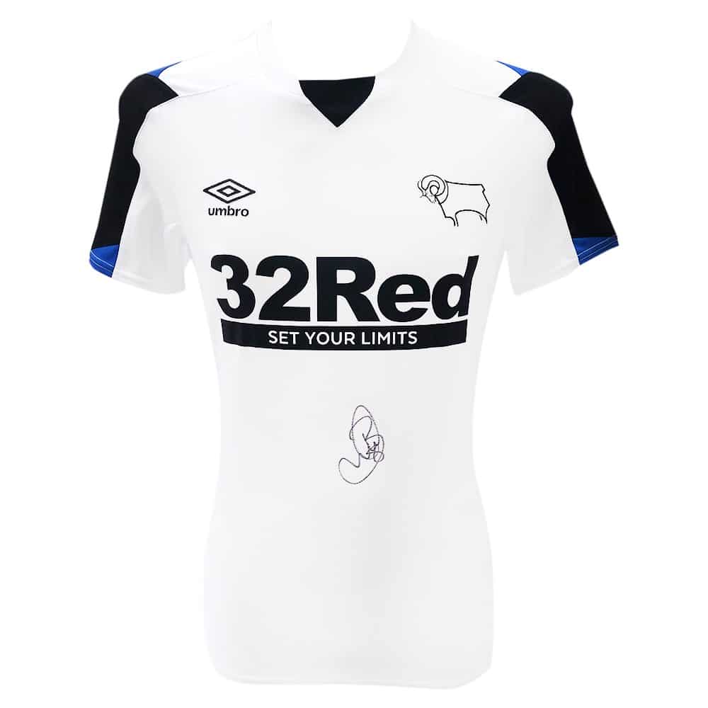 firmastella Signed Jason Knight Shirt - Derby County Icon Jersey