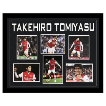 Signed Takehiro Tomiyasu Framed Display Large - Arsenal FC Icon