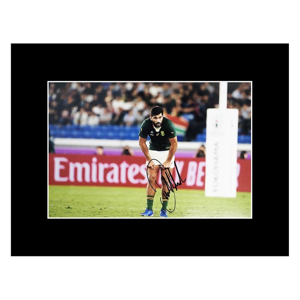 Autographed Damian De Allende Photo Display - 16x12 Springboks Icon +COA