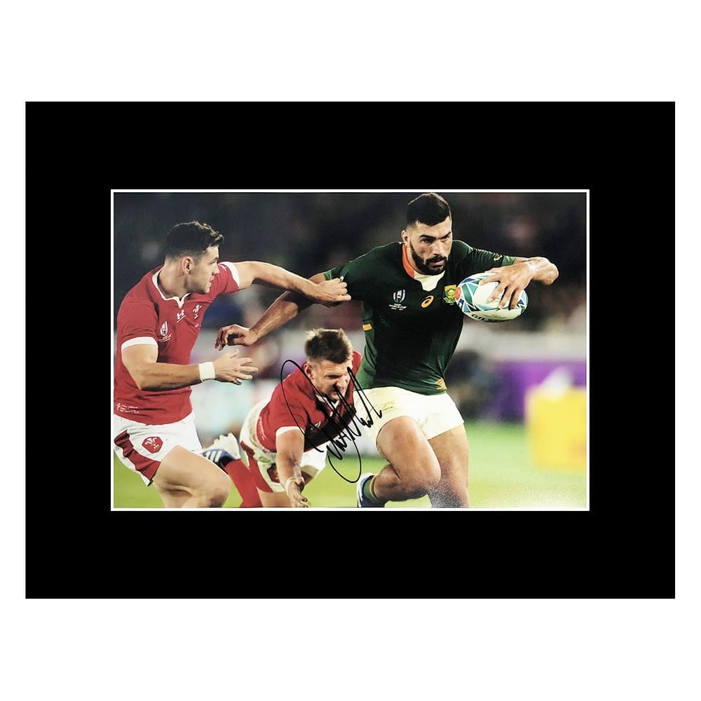 Signed Damian De Allende Photo Display - 16x12 Springboks Icon +COA