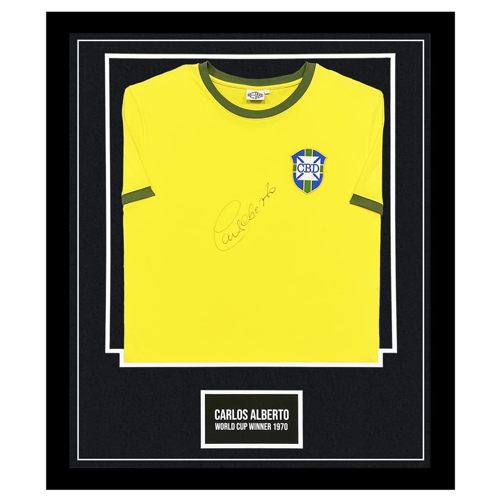 Pele Autographed Framed Soccer Jersey & Photo Collage