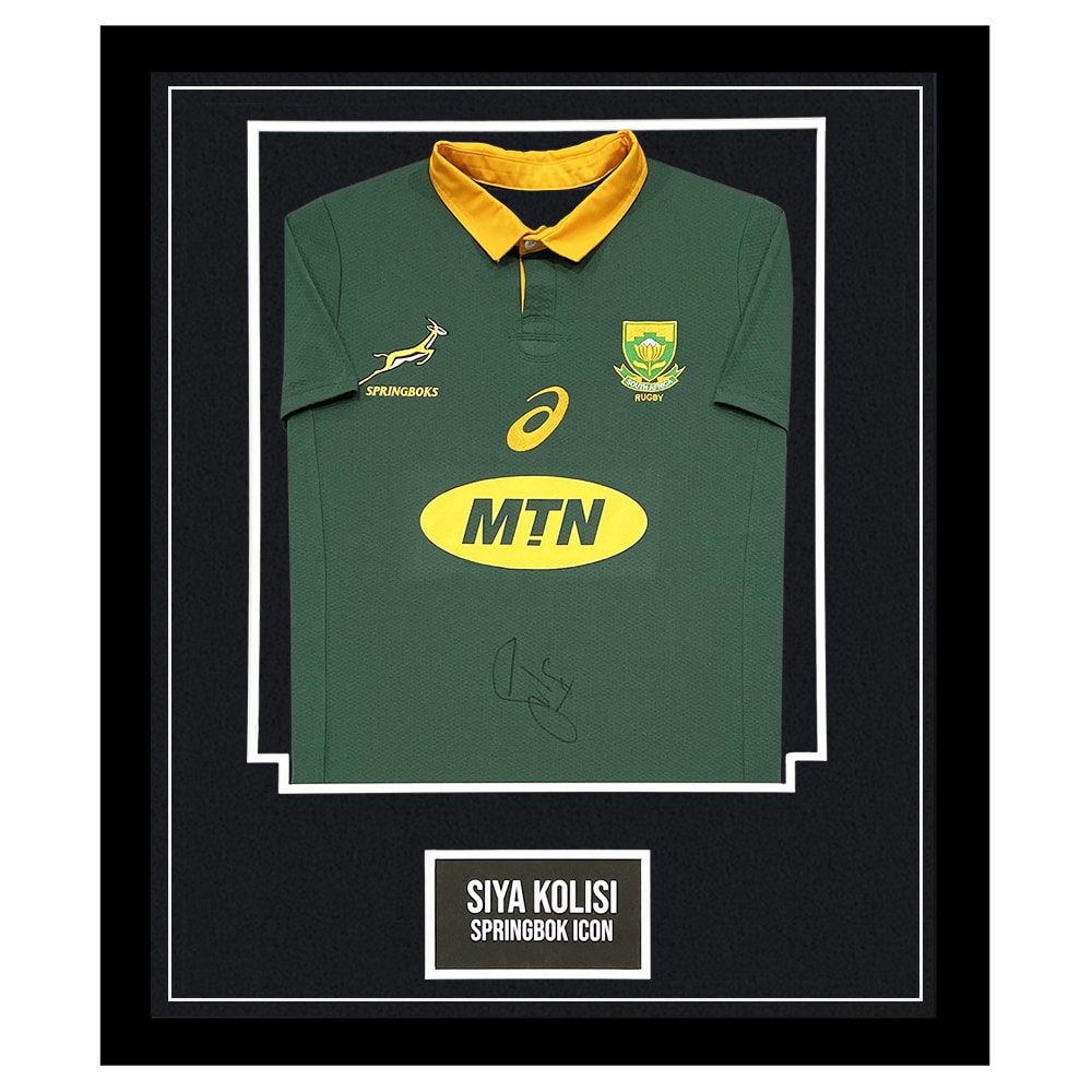 Signed Siya Kolisi Jersey Framed Rugby World Cup Winner 42 Off 