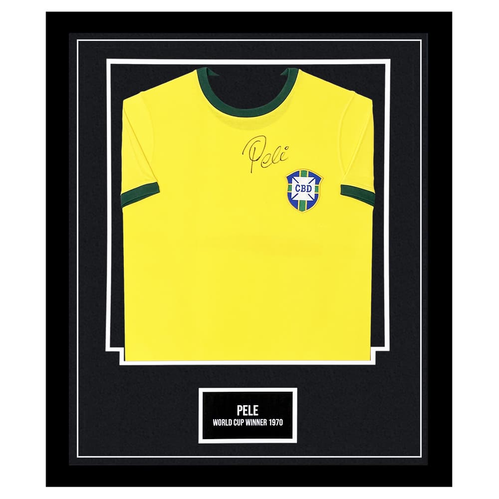 Pele Signed Framed Brazil Jersey World Cup Winner 1970