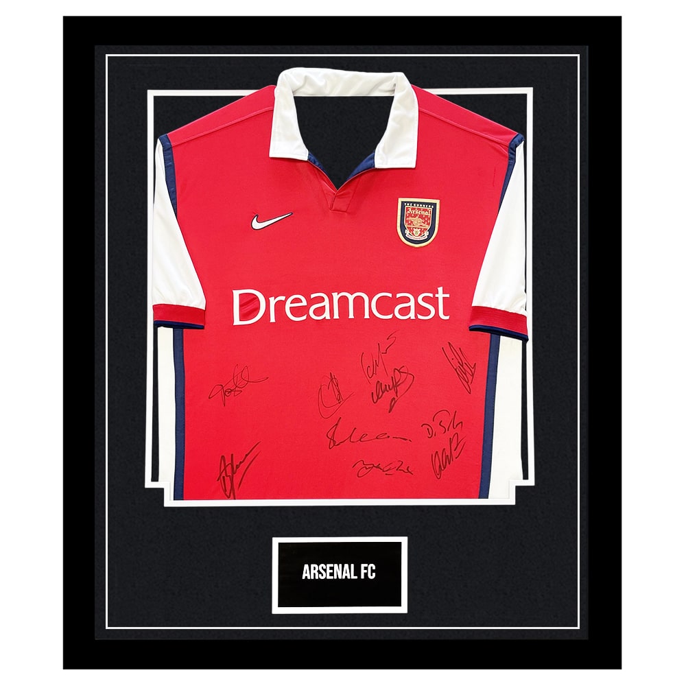 Signed Arsenal FC Framed Shirt - Adams, Bergkamp & Vieira Autograph