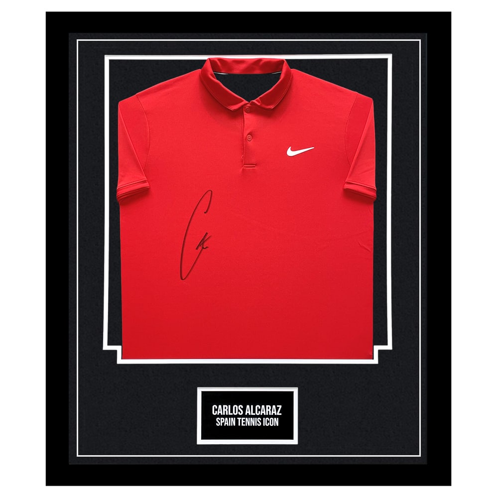 Signed Carlos Alcaraz Framed Shirt - Spain Tennis Icon