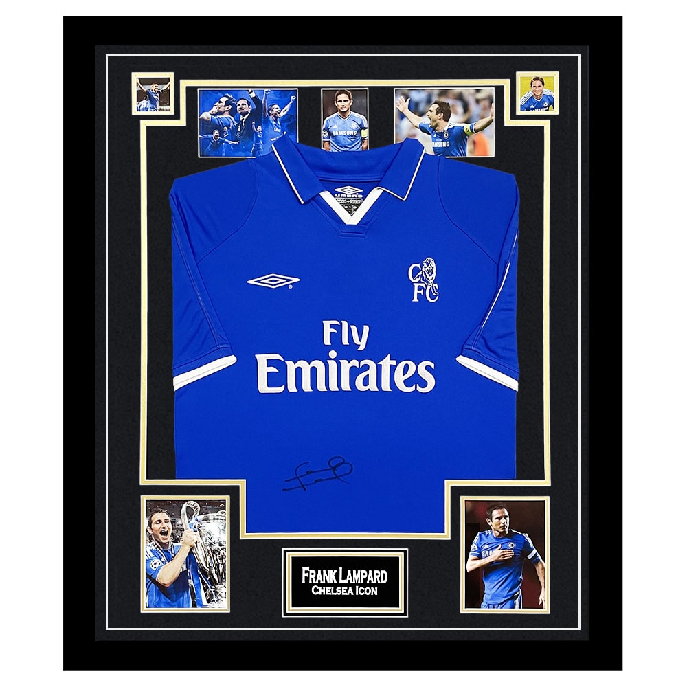 Signed Frank Lampard Framed Shirt Chelsea Fc Icon