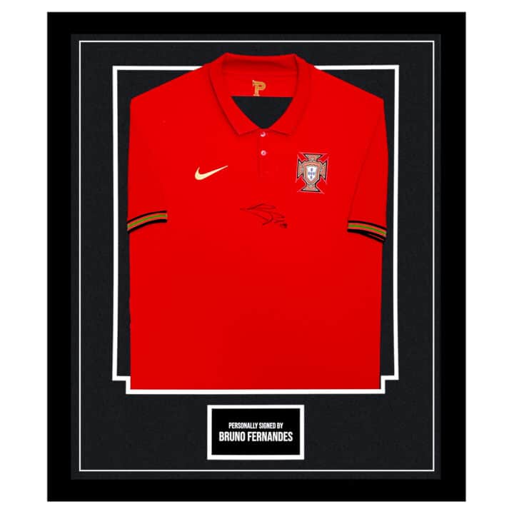 Bruno Fernandes Signed Framed Shirt – Portugal Icon