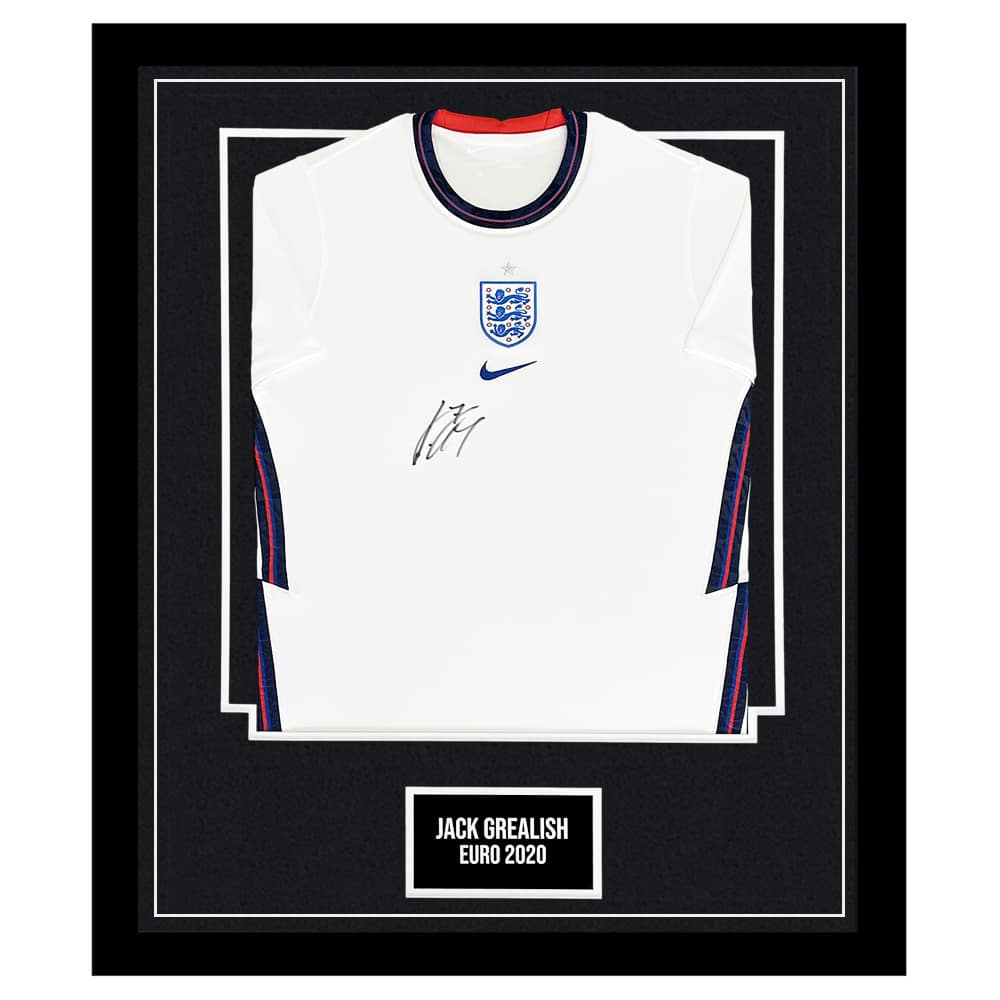 Signed Jack Grealish Framed England Shirt - Euro 2020 Autograph