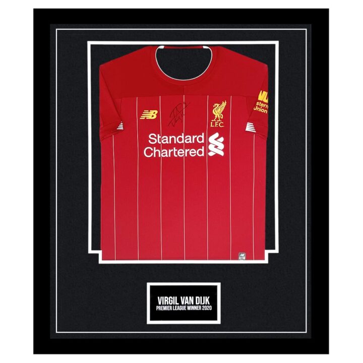 Signed Virgil Van Dijk Framed Shirt – Premier League Winner 2020