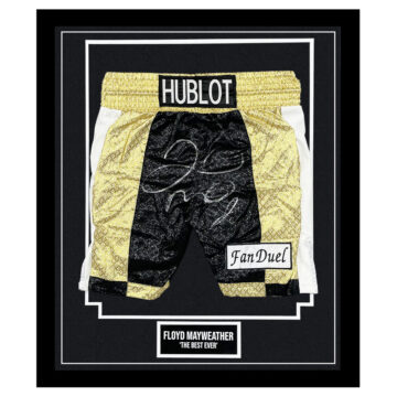 Floyd Mayweather Jr. Signed The Money Team Hulbot Boxing Trunks