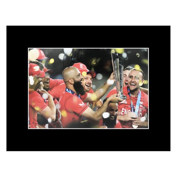 Moeen Ali Signed Photo Display 16x12 - T20 World Cup Winner 2022