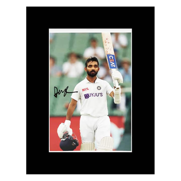Signed Ajinkya Rahane Photo Display 16x12 - India Cricket Icon