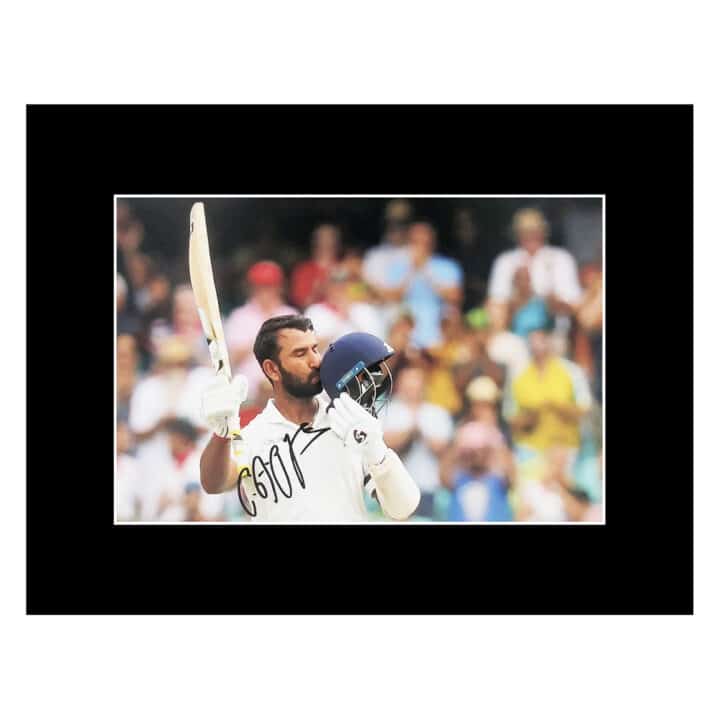 Signed Cheteshwar Pujara Photo Display 16x12 - India Cricket Icon