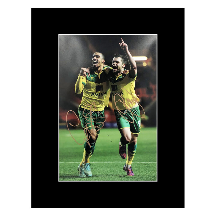 Signed Grabban & Hanley Photo Display - 16x12 Norwich City Icons