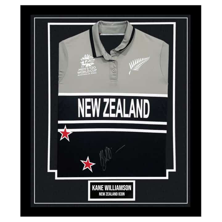 Signed Kane Williamson Framed Shirt - New Zealand Icon