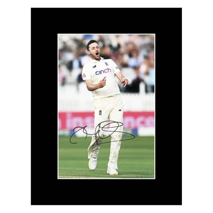 Signed Ollie Robinson Photo Display 16x12 - England Cricket Icon Autograph