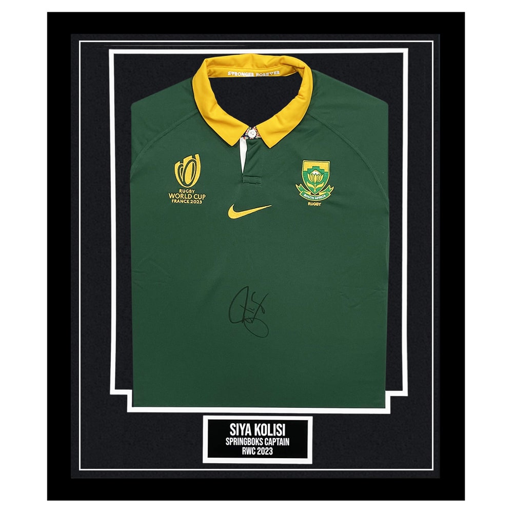 Signed Siya Kolisi Framed Shirt Springboks Captain Rwc 2023 