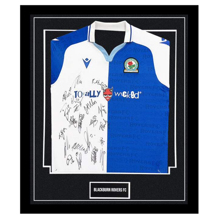 Framed Blackburn Rovers Football Club Signed Shirt - Squad Autograph