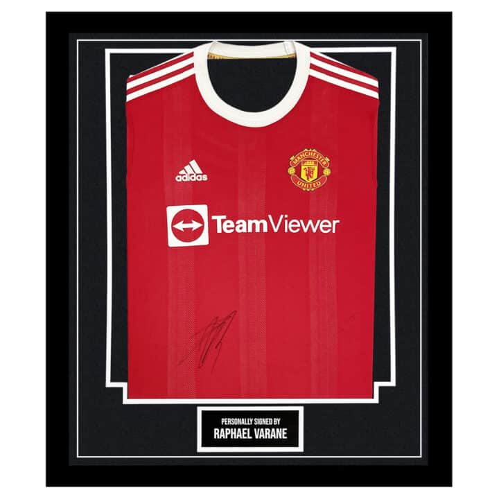 Framed Raphael Varane Signed Shirt - Manchester United Autograph