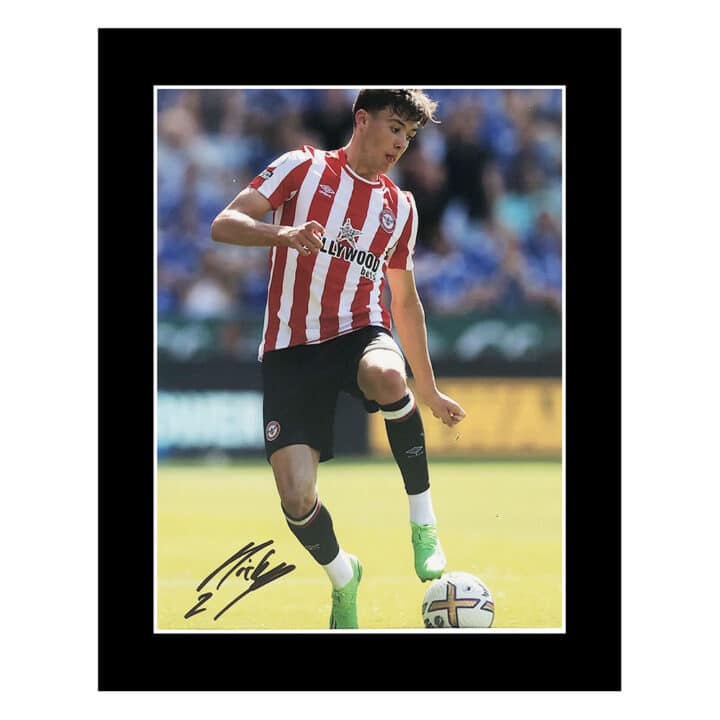Signed Aaron Hickey Photo Display 12×10 – Brentford Icon