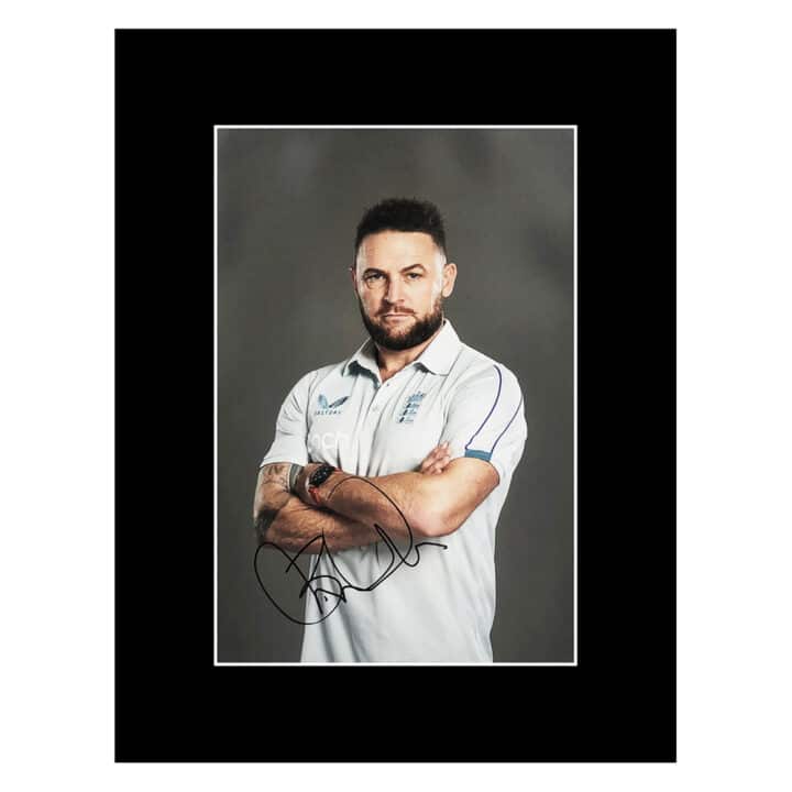 Signed Brendon McCullum Photo Display 16×12 – England Icon
