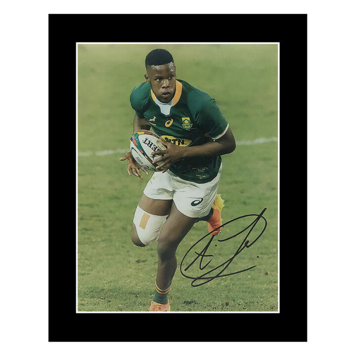 Signed Aphelele Fassi Photo Display 12x10 - South Africa Springboks Icon Autograph