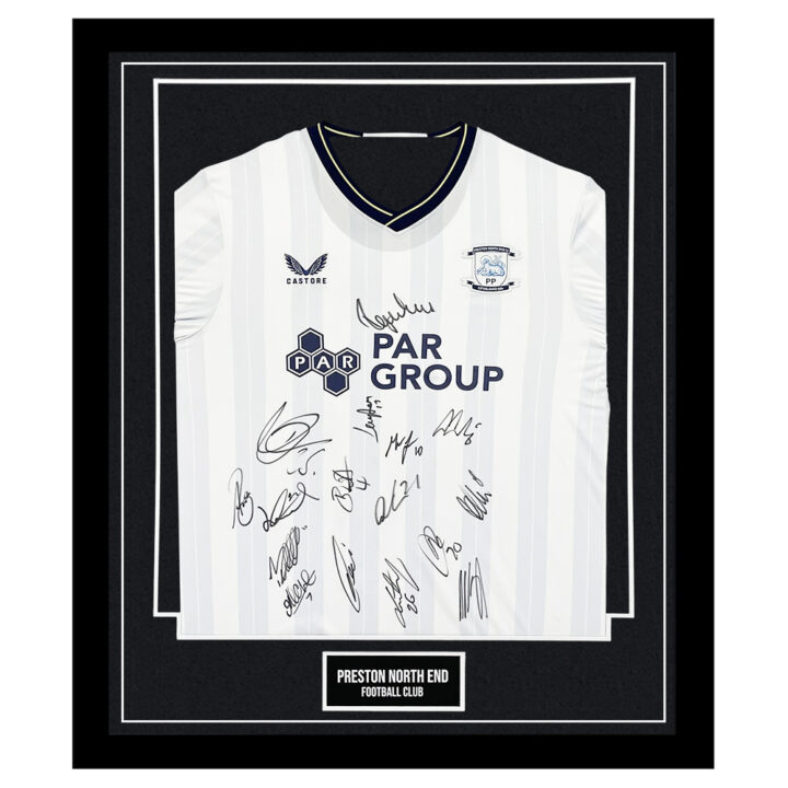 Preston North End FC Signed Framed Shirt - Squad Autograph 2024