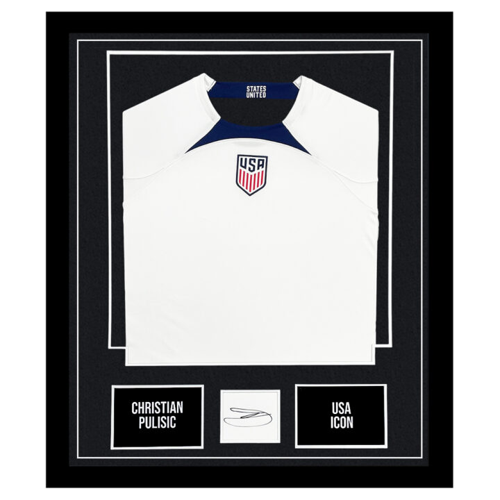 Signed Christian Pulisic Framed Display Shirt - USA Icon Autograph