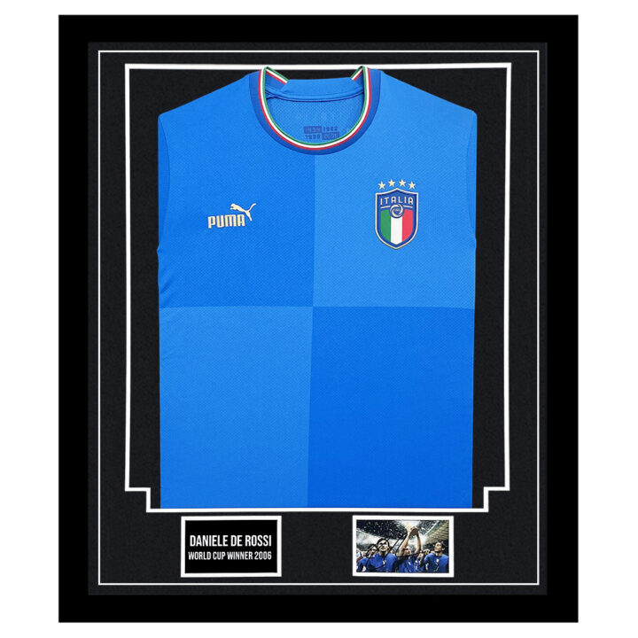 Signed Daniele De Rossi Framed Display Shirt - World Cup Winner 2006