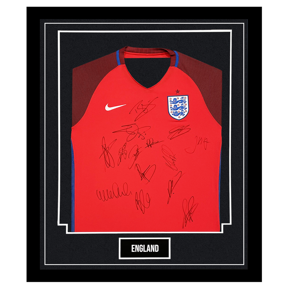 Signed England Framed Shirt - Sterling, Walker & Trippier Autograph