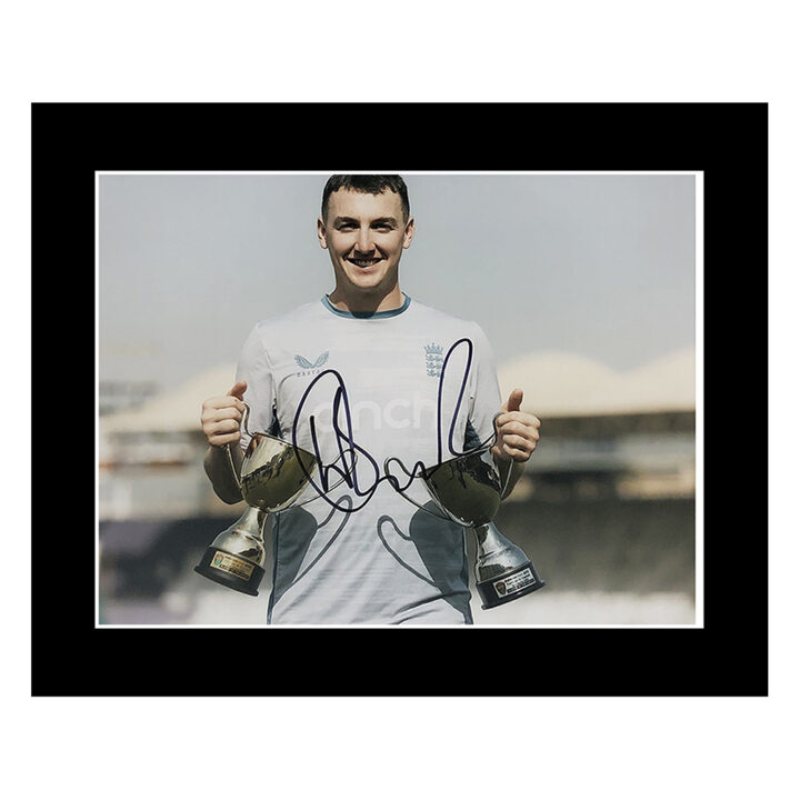 Signed Harry Brook Photo Display 12x10 - England Cricket Autograph