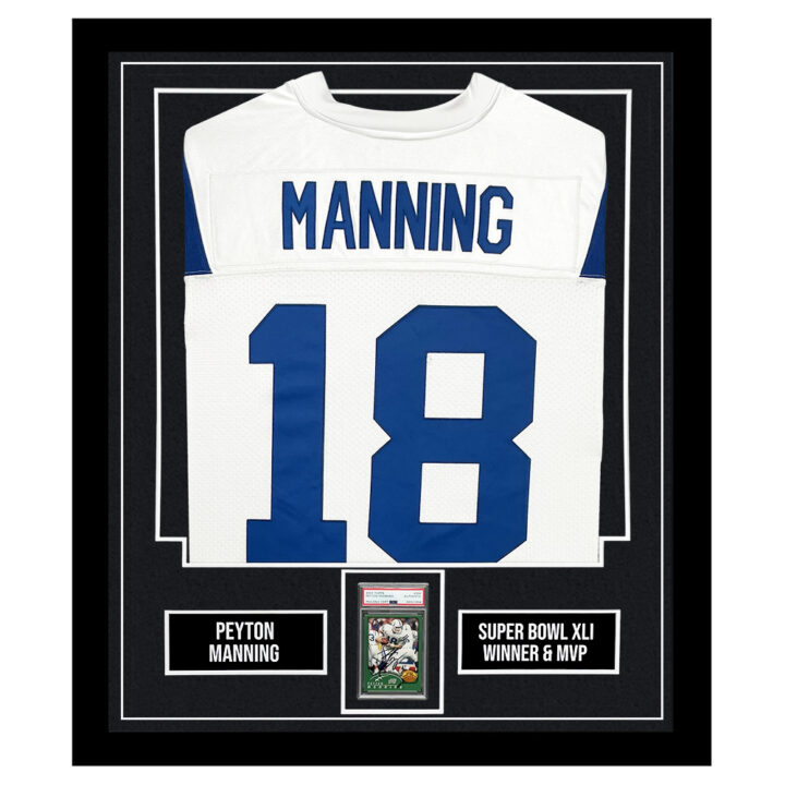 Signed Peyton Manning Framed Display - Super Bowl XLI Winner