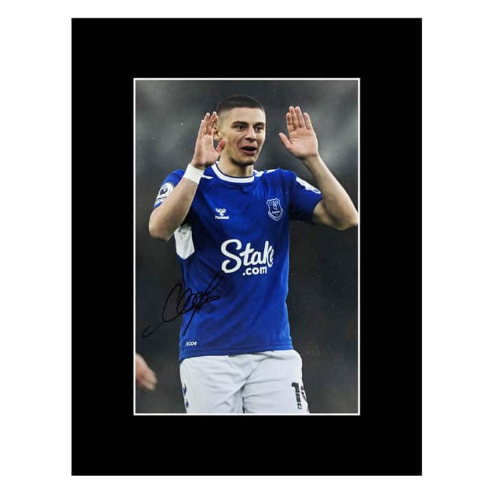 Signed Vitaliy Mykolenko Photo Display 16x12 - Everton Icon