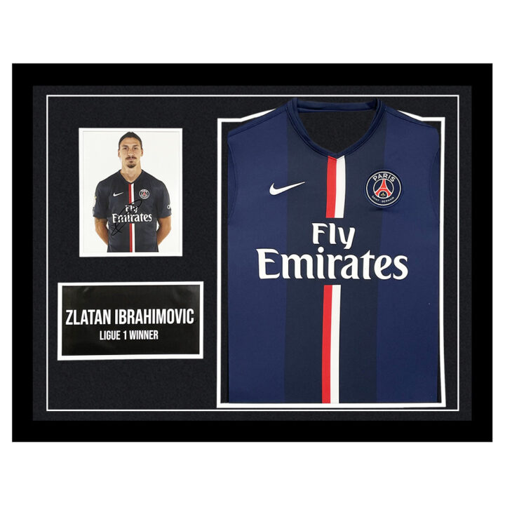 Signed Zlatan Ibrahimovic Framed Display Shirt - Ligue 1 Winner 2015