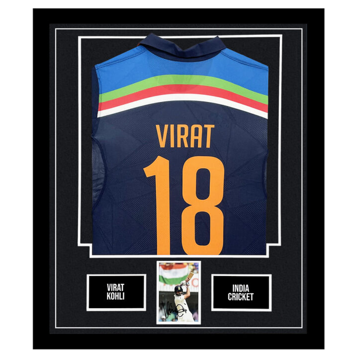 Virat Kohli Signed Framed Display Shirt – India Cricket Autograph