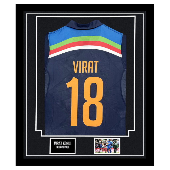 Virat Kohli Signed Framed Display – India Autograph Shirt