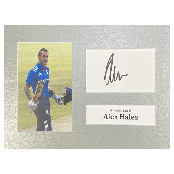 Alex Hales Signed Photo Display - 12x8 England Cricket Icon