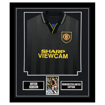 Bryan Robson Signed Framed Display Shirt - Manchester United Captain