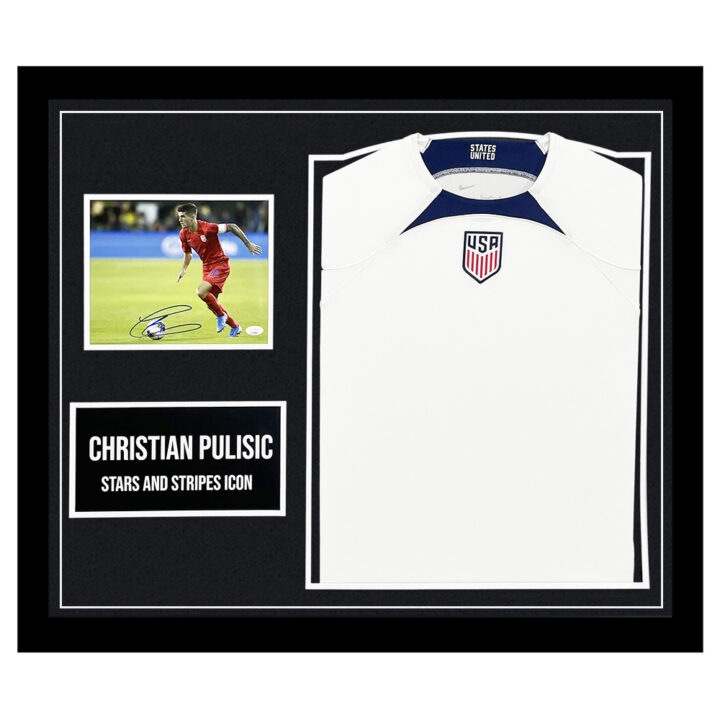 Christian Pulisic Signed Framed Display Shirt - Stars and Stripes Icon