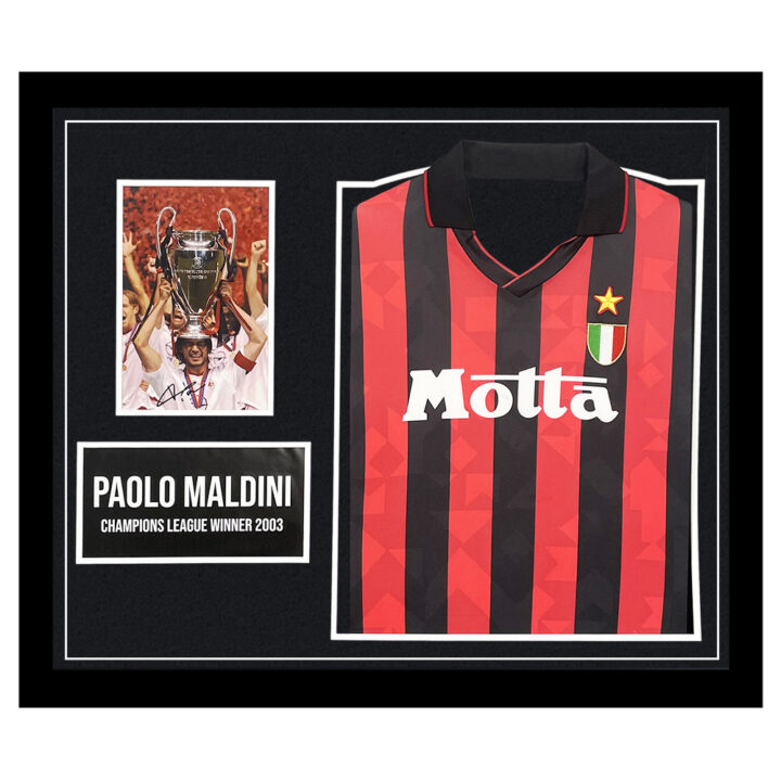 Paolo Maldini Signed Framed Display Shirt - UCL Winner 2003