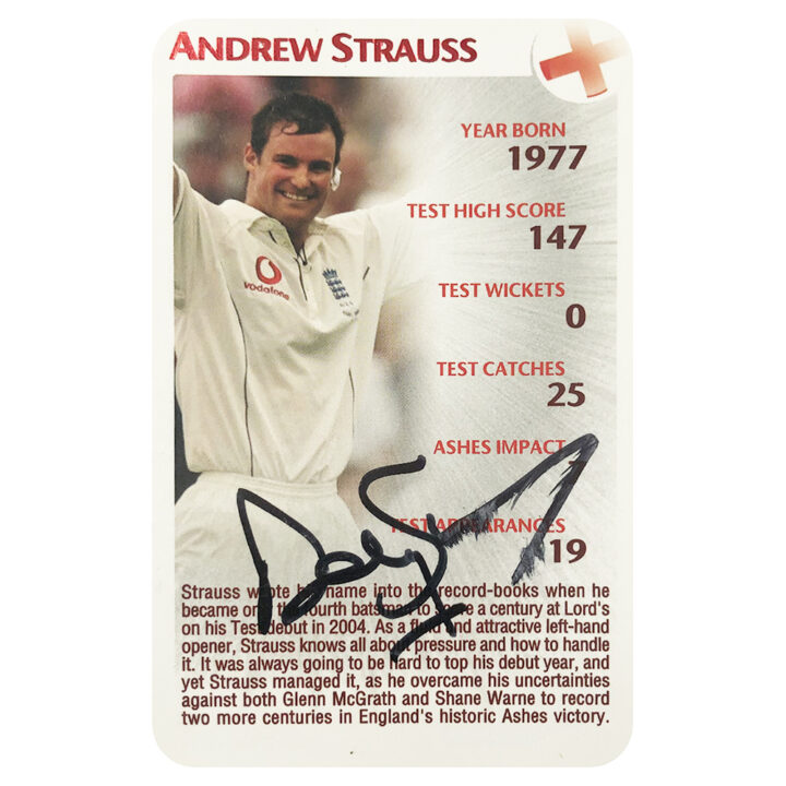 Signed Andrew Strauss Trade Card - England Cricket Icon