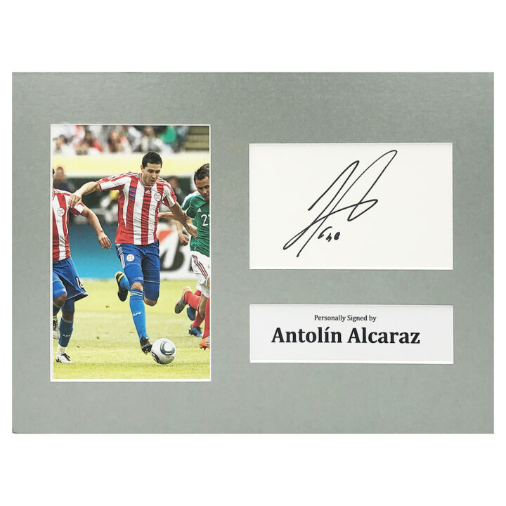 Signed Antolin Alcaraz Photo Display - 12x8 Paraguay Icon