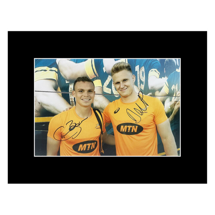 Signed Curwin Bosch and Dan du Preez Photo Display 16x12 - Springboks Icon