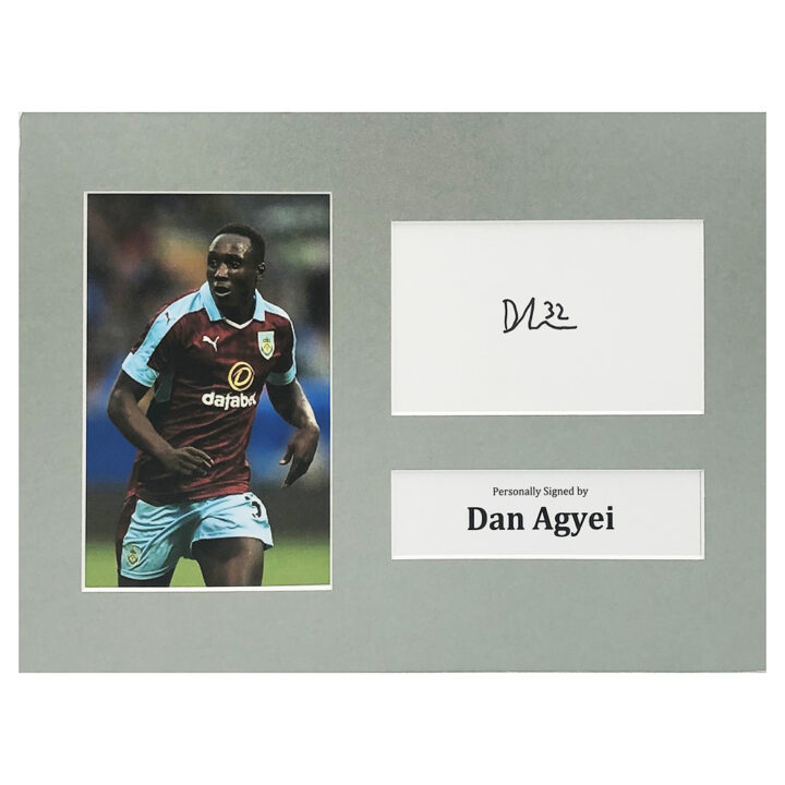 Signed Dan Agyei Photo Display - 12x8 Burnley Icon