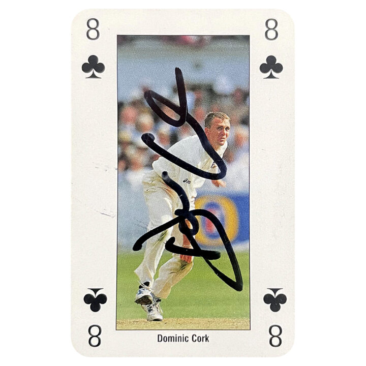 Signed Dominic Cork Playing Card - England Cricket Icon
