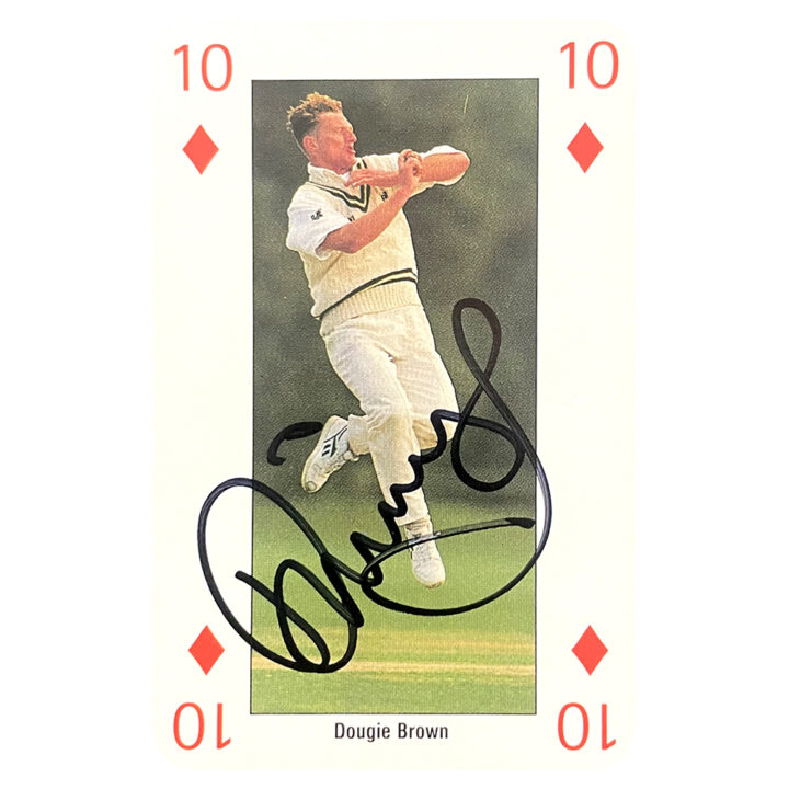 Signed Dougie Brown Playing Card - Scotland Cricket Icon