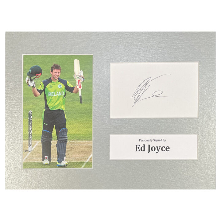 Signed Ed Joyce Photo Display - 12x8 Ireland Cricket Icon