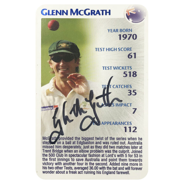 Signed Glenn McGrath Trade Card - Australia Cricket Icon