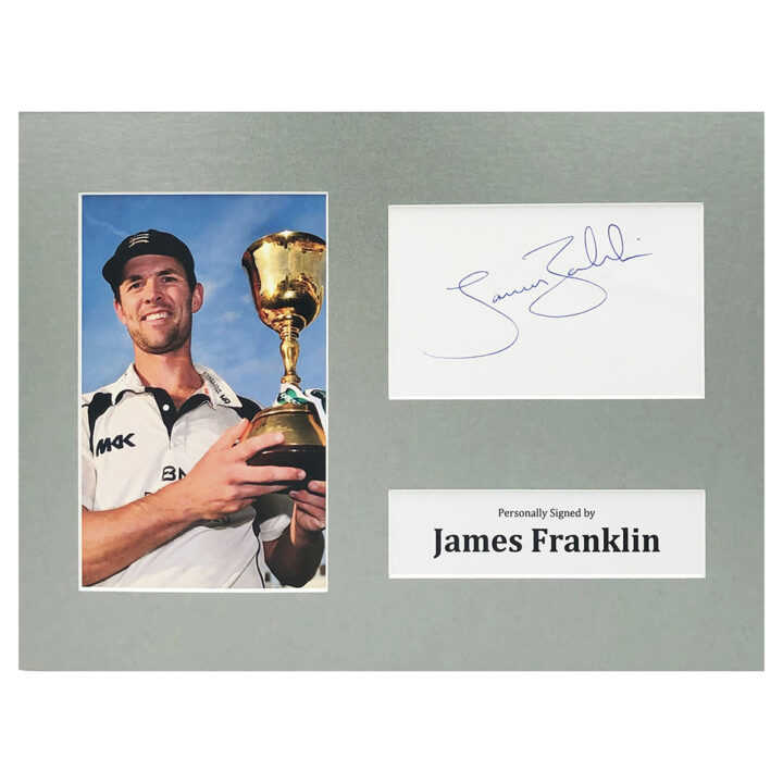 Signed James Franklin Photo Display - 12x8 New Zealand Cricket Icon